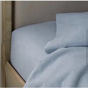 Ralph Lauren Workshirt Chambray King Flat Sheet NEW